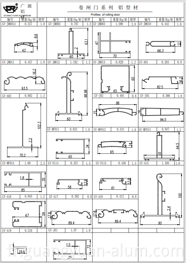 guangyuan aluminum co., ltd Aluminum Roller Shutter Aluminum Extrusion Profiles Aluminum Profile Gate